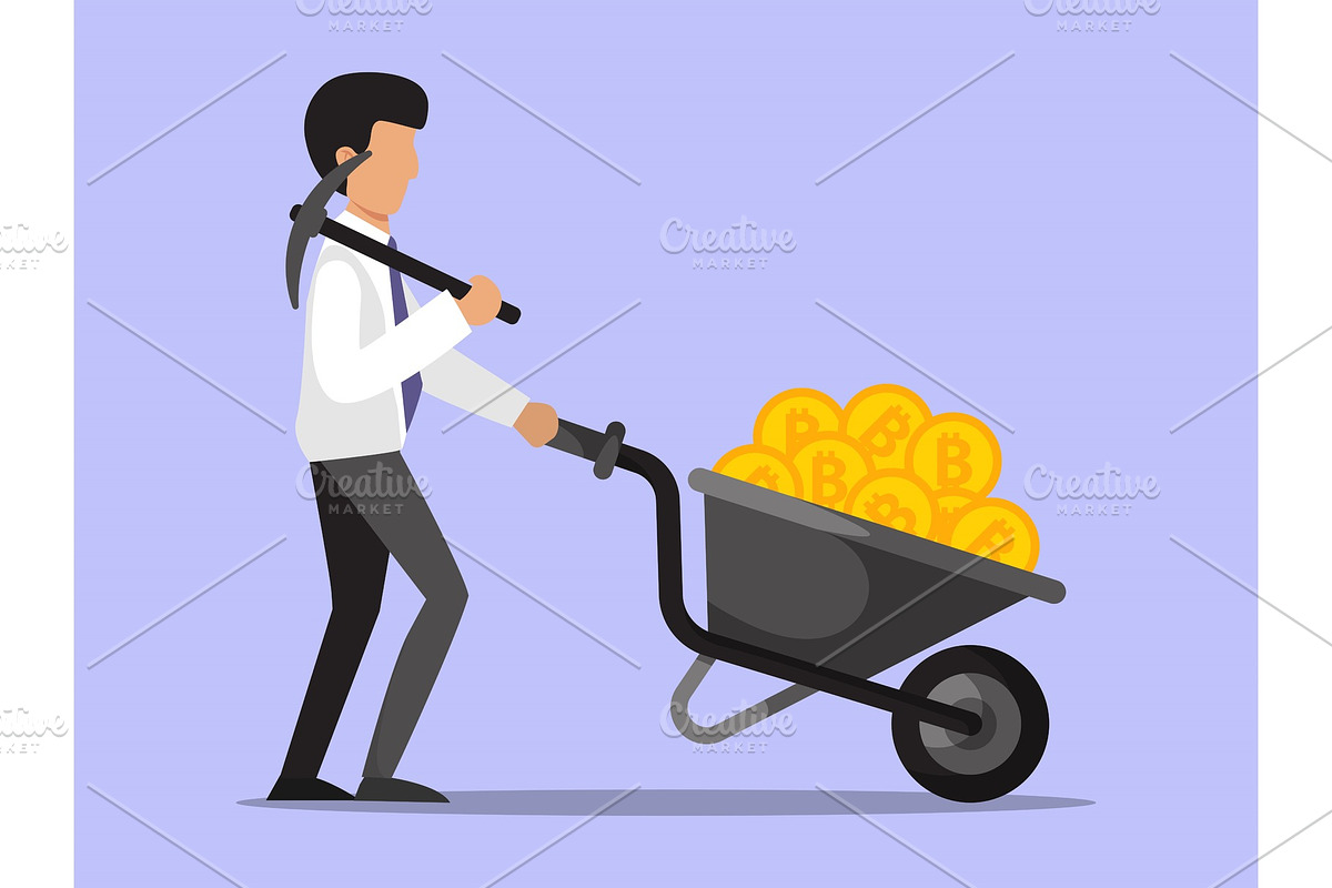 Businessman with bitcoins in Illustrations - product preview 8