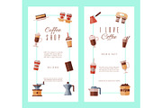 Vertical coffee banner vector