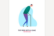 The old man with a cane