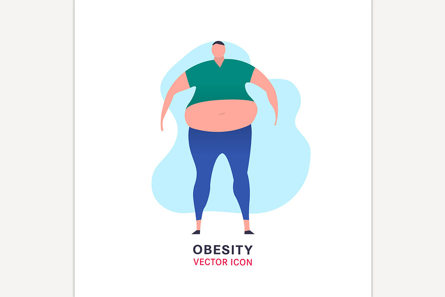 Obese man image in Icons - product preview 8