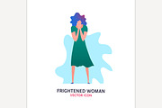 Frightened woman icon