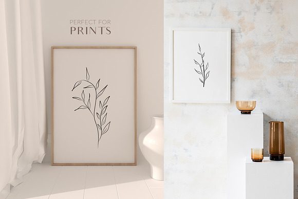 Leaves & Branches Line Art Greenery in Illustrations - product preview 9