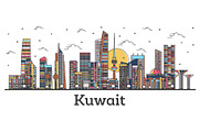 Outline Kuwait City Skyline