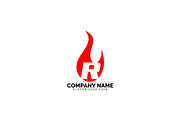 r letter flame logo