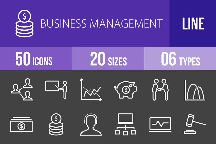 50 Business Management Line Inverted