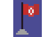 Flag on Pole, Pedestal with Cloth on