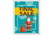 Poster with Santa Claus and Sale