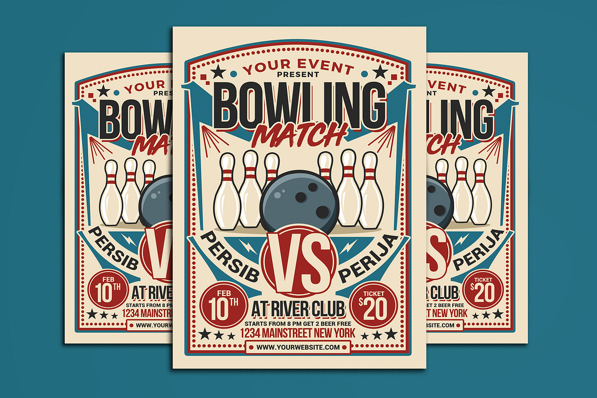 Retro Bowling Match Flyer in Invitation Templates - product preview 8