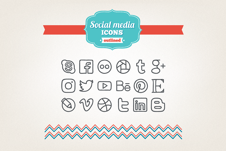 Hand drawn social media icons in Hand Drawn Icons - product preview 8