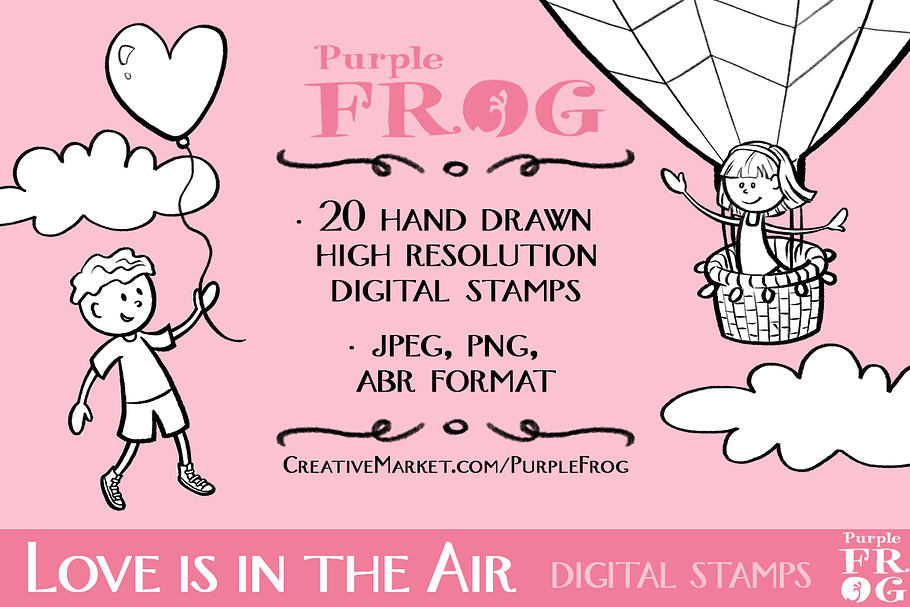 LOVE IS IN THE AIR - Digital Stamps in Photoshop Brushes - product preview 8