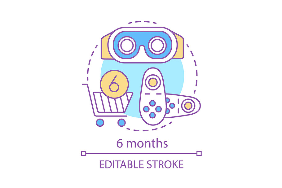 6 months concept icon in Icons - product preview 8