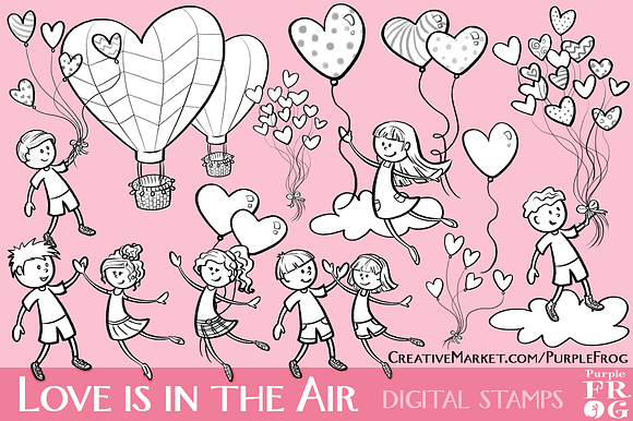 LOVE IS IN THE AIR - Digital Stamps in Photoshop Brushes - product preview 1