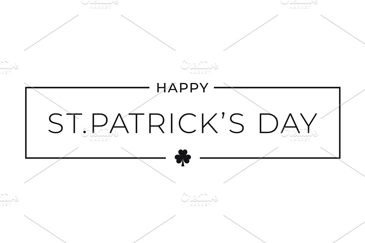 Patrick day border card on white. in Illustrations - product preview 8