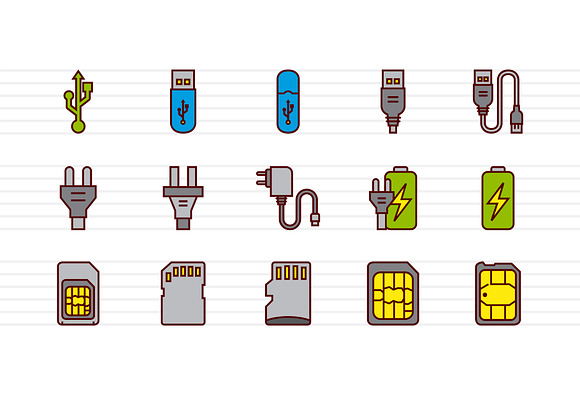 Electronic and Storage Devices in Icons - product preview 1