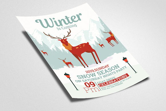 Winter Is Coming Party Flyer in Flyer Templates - product preview 1