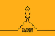 Rocket Launch Logo Business Start Up