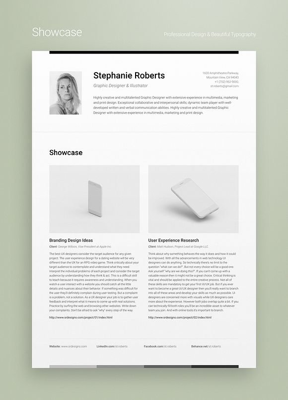 Professional Resume 1 Horizontal in Letter Templates - product preview 2