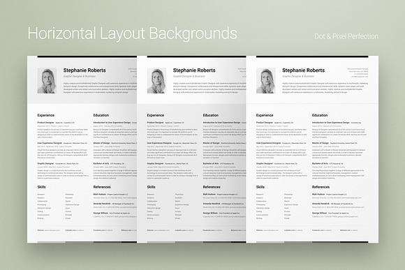 Professional Resume 1 Horizontal in Letter Templates - product preview 4