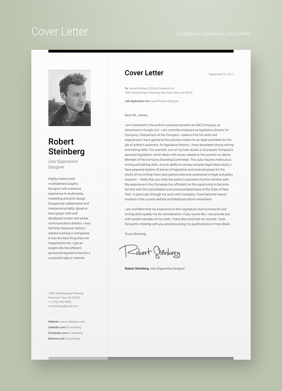 Professional Resume 1 Vertical in Letter Templates - product preview 3