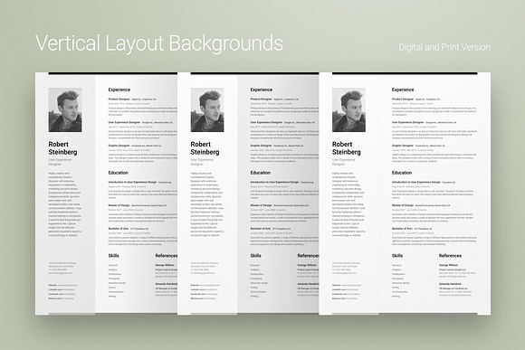 Professional Resume 1 Vertical in Letter Templates - product preview 4