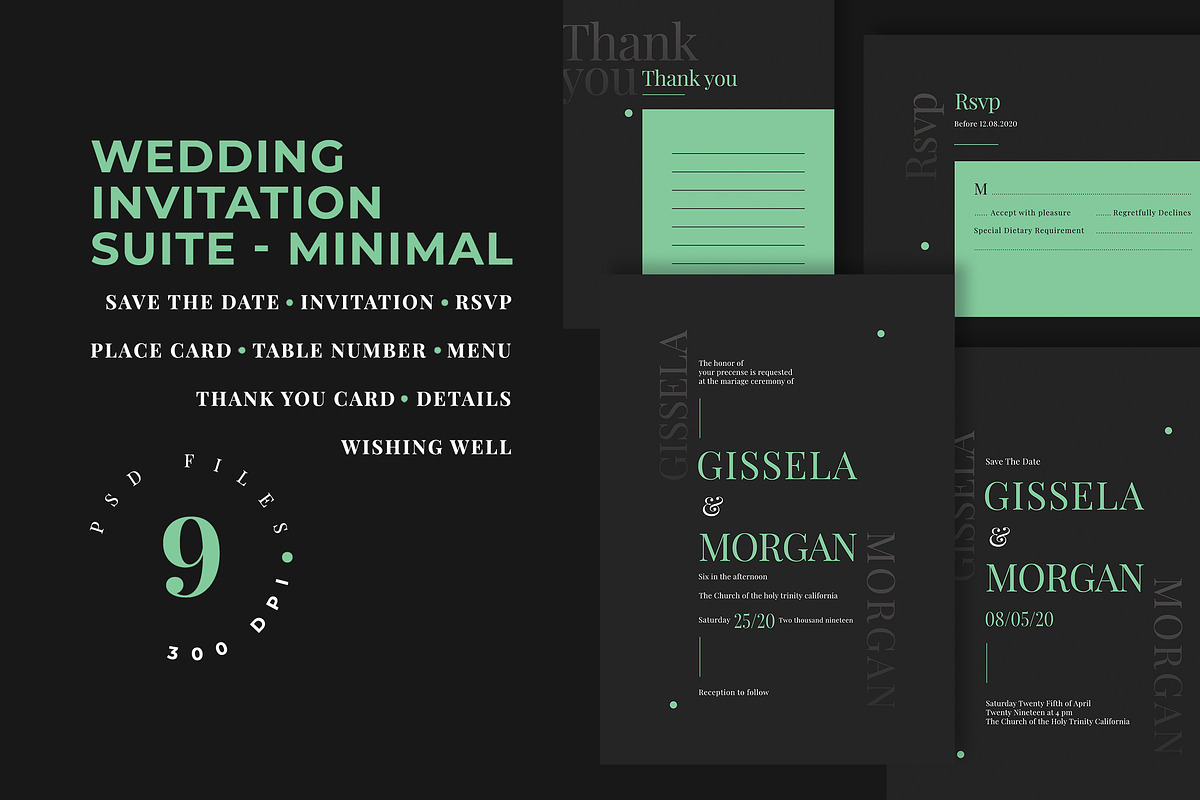 Wedding Invitation Suite - Minimal in Wedding Templates - product preview 8