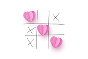 Valentines day concept. Tic tac toe