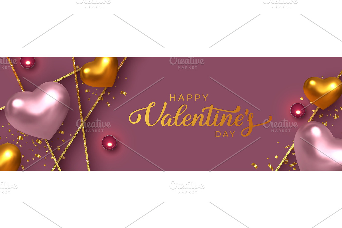 Happy Valentines Day banner. in Objects - product preview 8