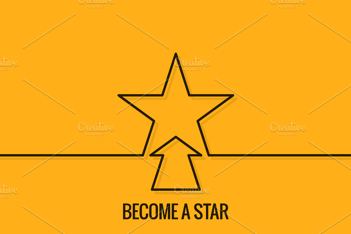 Star Concept Line Text Become A Star in Illustrations - product preview 8