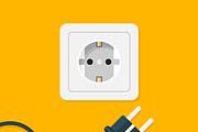 Power outlet flat icon. Vector icon