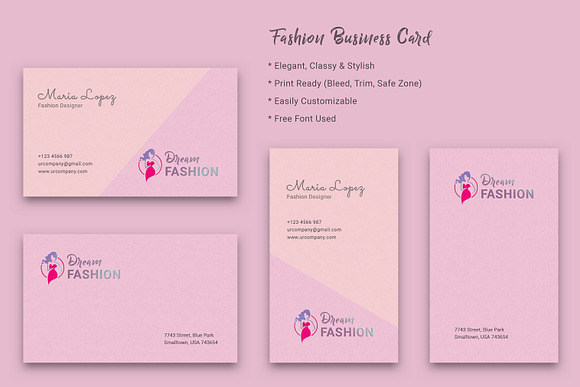 Fashion Business Card in Business Card Templates - product preview 2