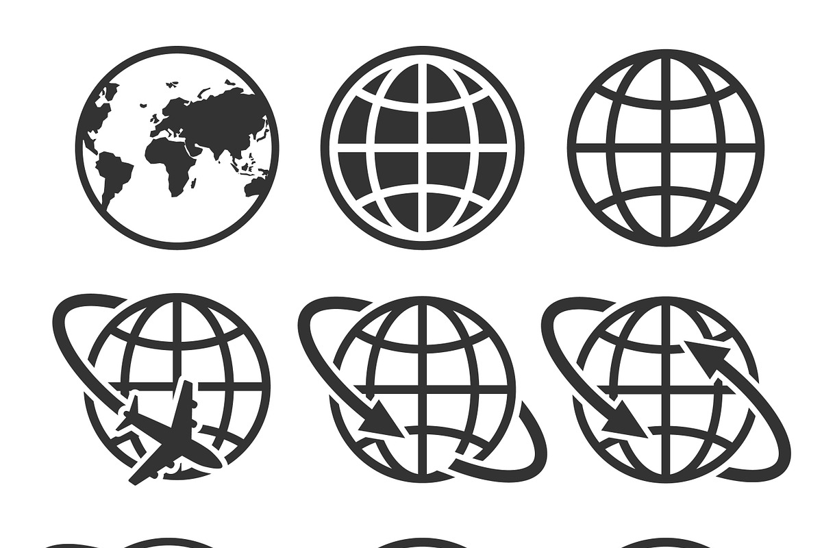 Globe earth set icon vector in Icons - product preview 8