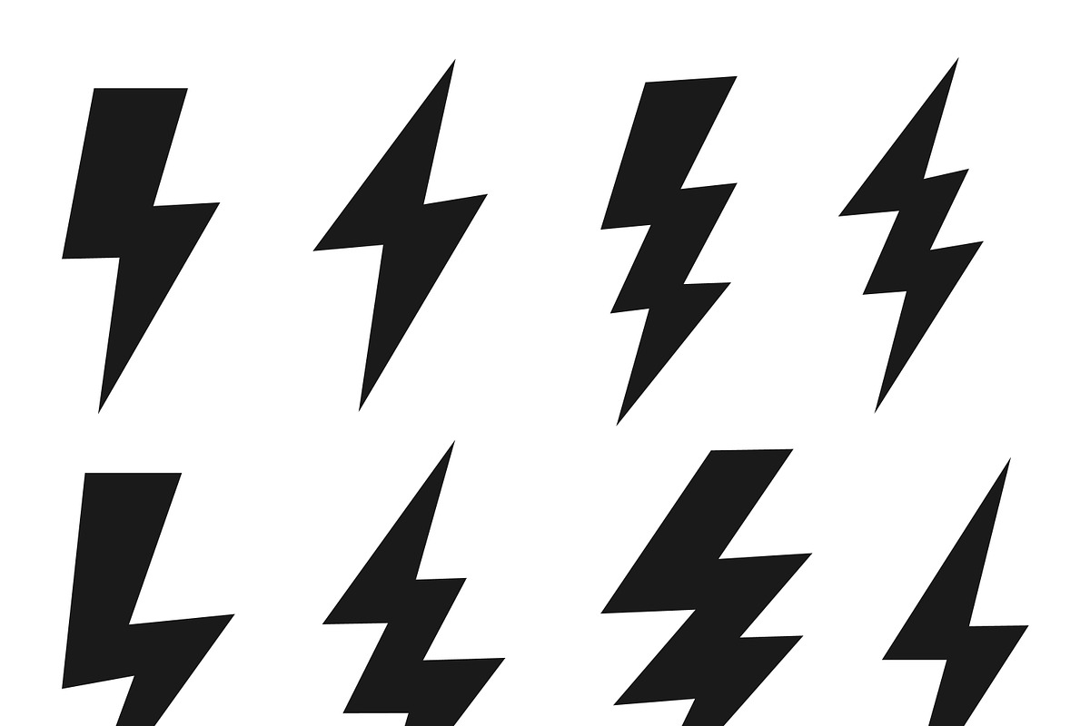 Set lightning bolt or thunder icons in Icons - product preview 8