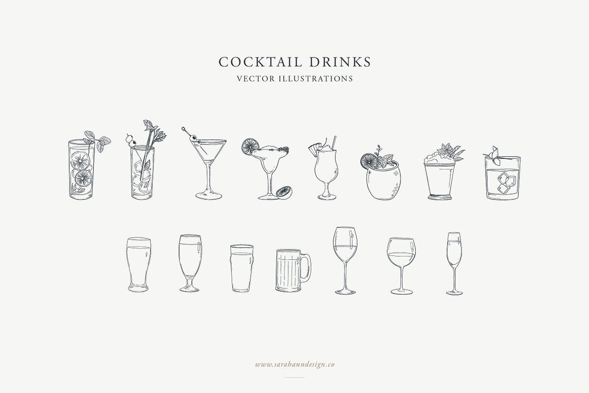 Cocktail Drinks: Vector Illustration in Illustrations - product preview 8