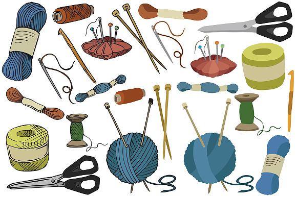 Objects needlework in Illustrations - product preview 2