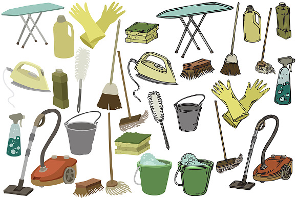 Cleaning tools in Illustrations - product preview 2