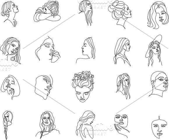 Woman Minimal Line Art Collection in Illustrations - product preview 14