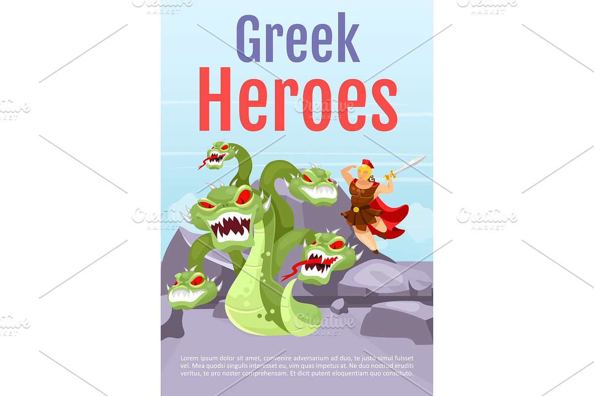 Greek heros brochure template in Invitation Templates - product preview 8