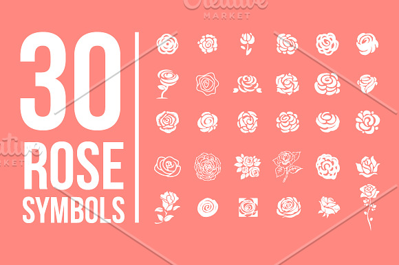 Pack of 77 decorative flower symbols in Flower Icons - product preview 2