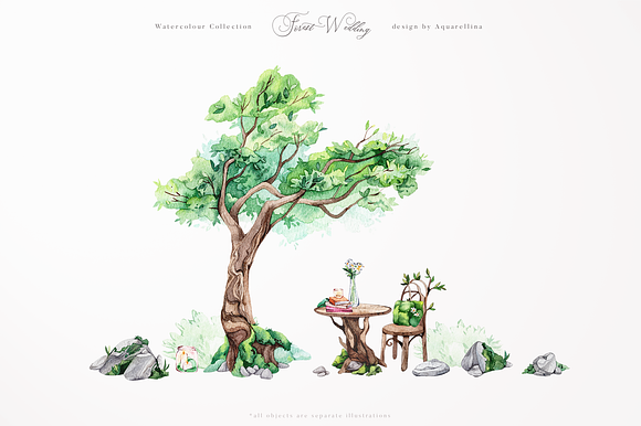 Forest Wedding Illustrations in Illustrations - product preview 3