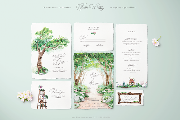 Forest Wedding Illustrations in Illustrations - product preview 15
