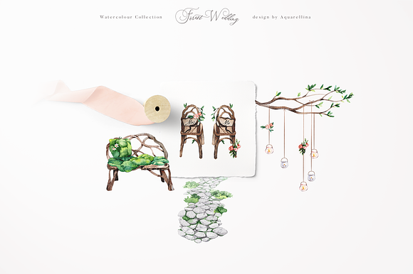 Forest Wedding Illustrations in Illustrations - product preview 17