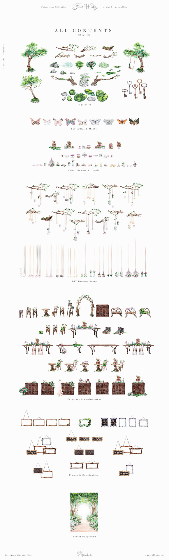 Forest Wedding Illustrations in Illustrations - product preview 30