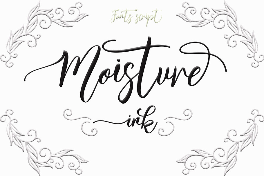 Moisture ink in Script Fonts - product preview 8