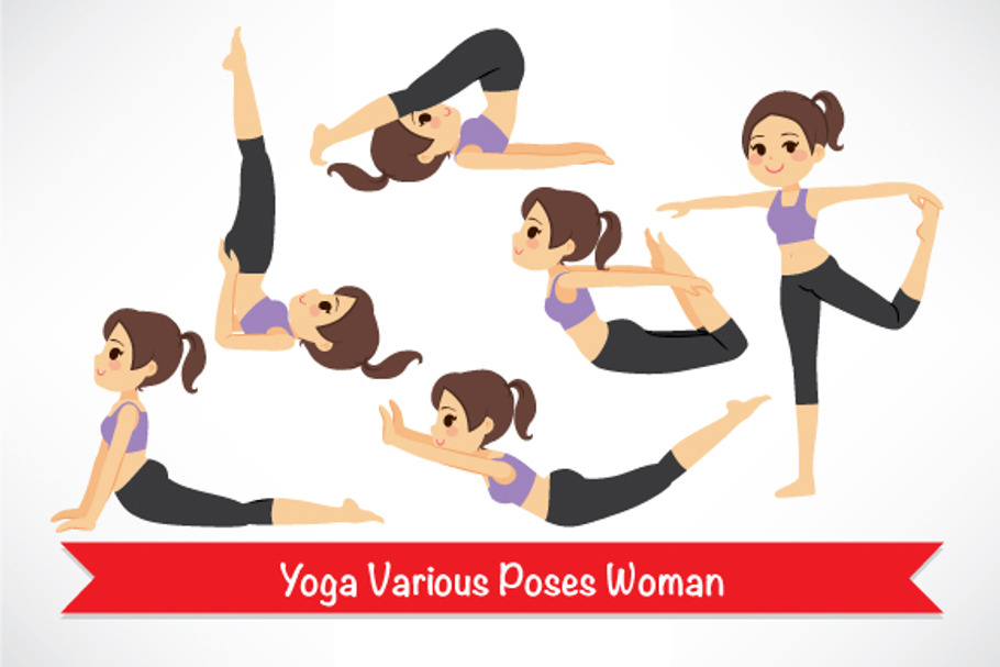 Yoga Poses Girl in Illustrations - product preview 8