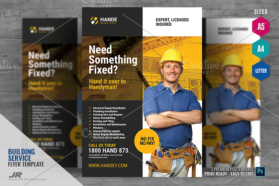 Handyman Services Flyer in Flyer Templates - product preview 8