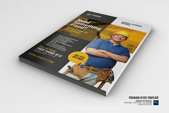 Handyman Services Flyer in Flyer Templates - product preview 1