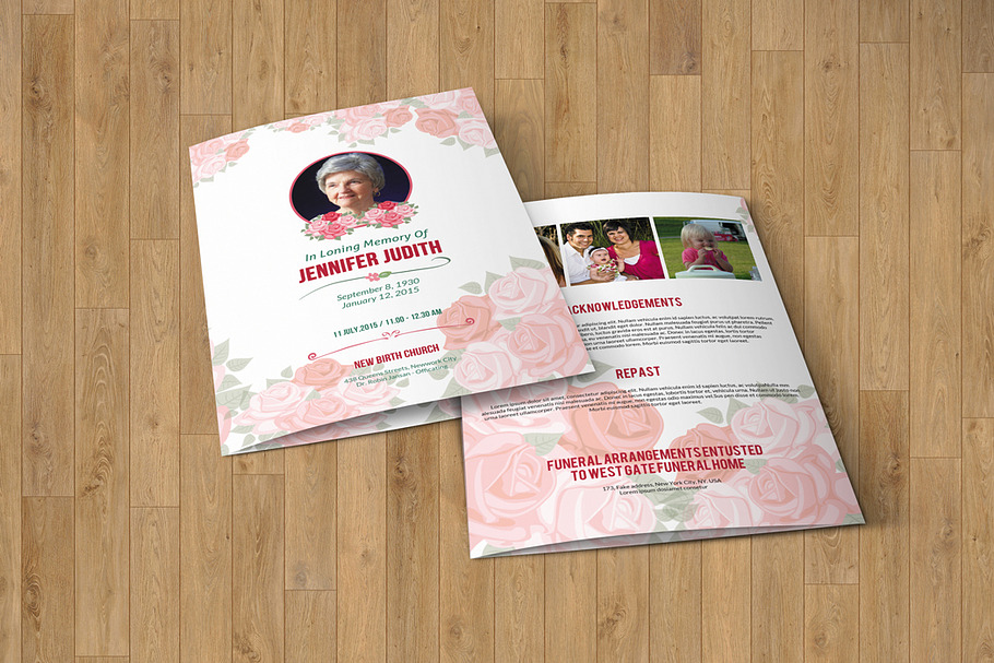 Funeral Program Template-V232 in Brochure Templates - product preview 8