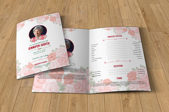 Funeral Program Template-V232 in Brochure Templates - product preview 2