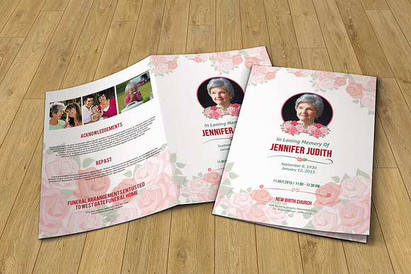 Funeral Program Template-V232 in Brochure Templates - product preview 3