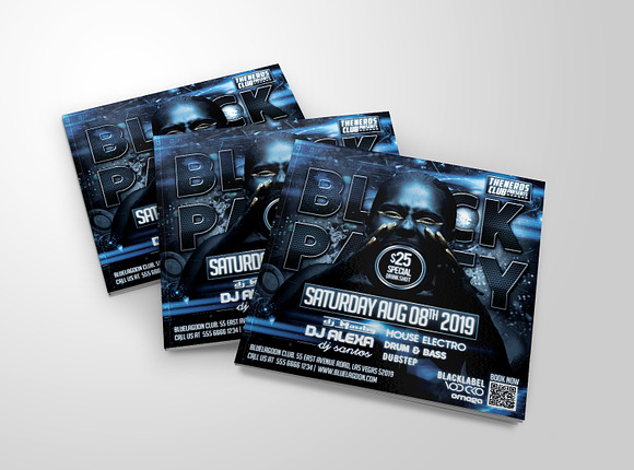 Black Party Flyer in Invitation Templates - product preview 1
